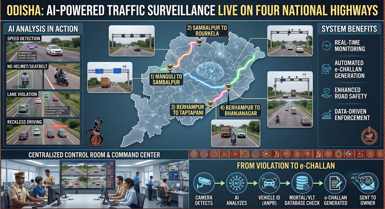 AI-Powered Traffic Surveillance Goes Live on Four National Highways in Odisha